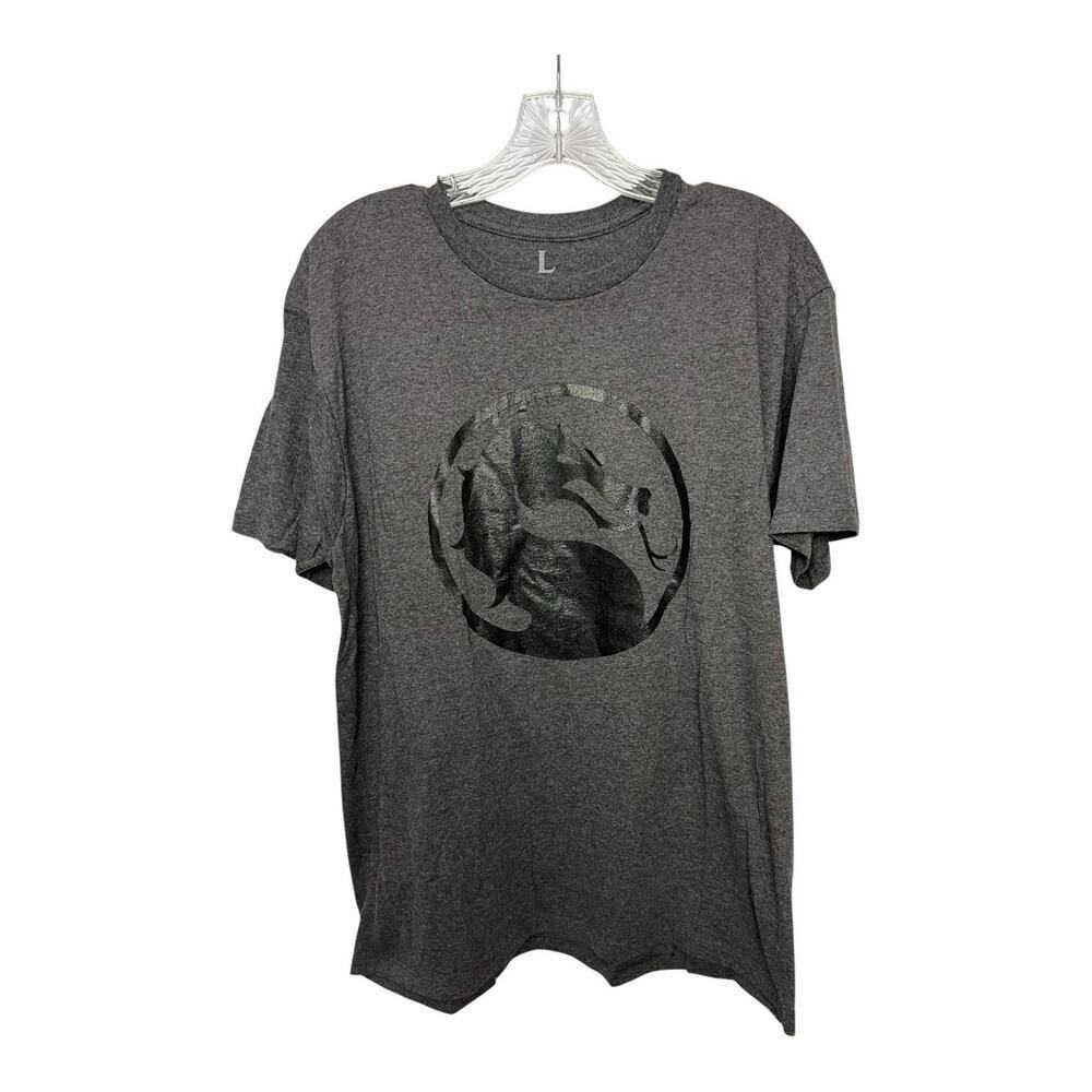 Mortal Kombat T-Shirt Size L Klassic Logo Adult Black Graphic Video Game Tee